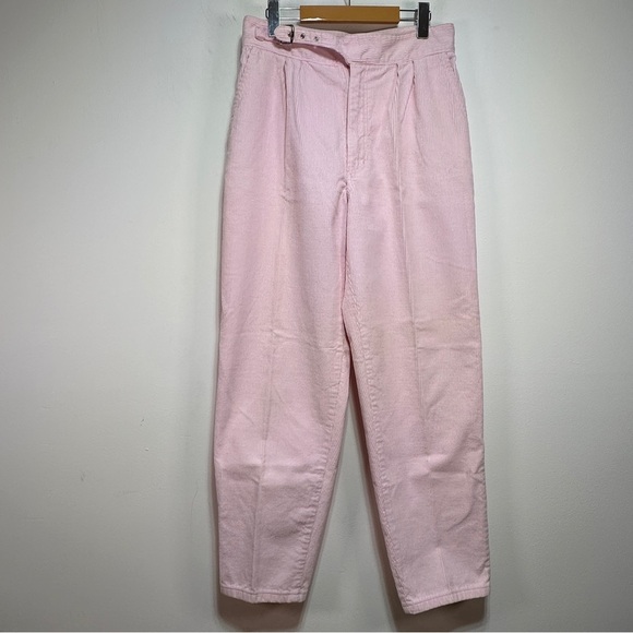 Vintage Pants - Visa Jeans International | Pink High-Waisted Corduroy Straight Leg Pants Size M